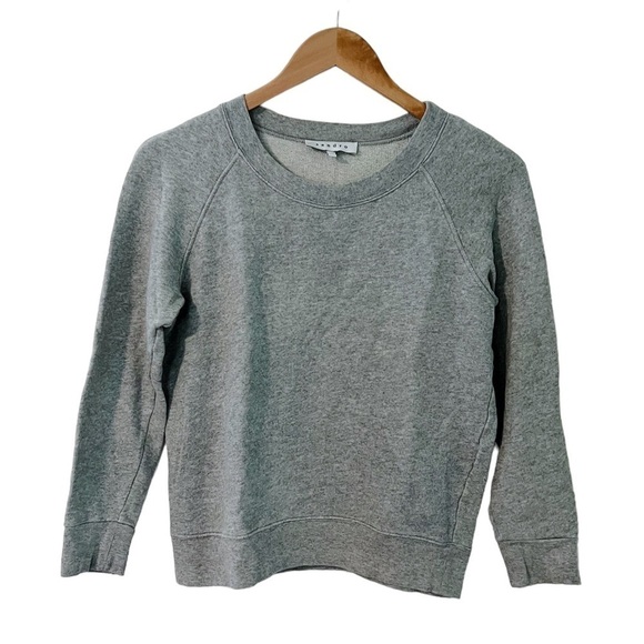 Sandro Light Gray Terry Blue Glitter Crewneck Sweatshirt - Picture 1 of 10